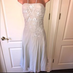 DKNY Blue Beaded Cocktail Dress